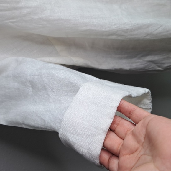 NWT JM Collection Linen Top Tunic Silver Rhinestones Roll-tap Sleeve Sz 18 (XL) - Picture 4 of 15